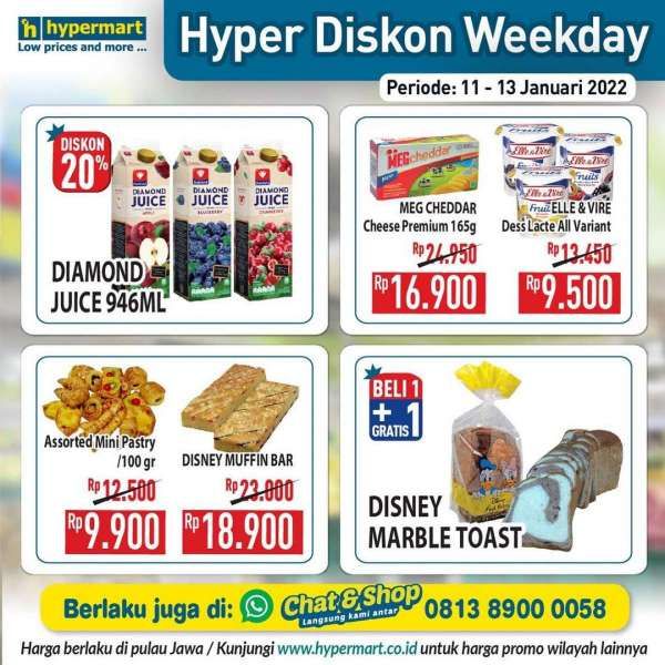 Promo Hypermart Hari Kerja, Potongan Harga Lumayan s/d 13 Januari 2022
