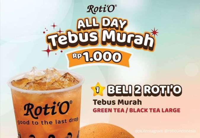 Promo Roti'O Tebus Murah sampai 30 Juni 2025, Beli Roti Tebus Minuman Cuma Rp 1.000