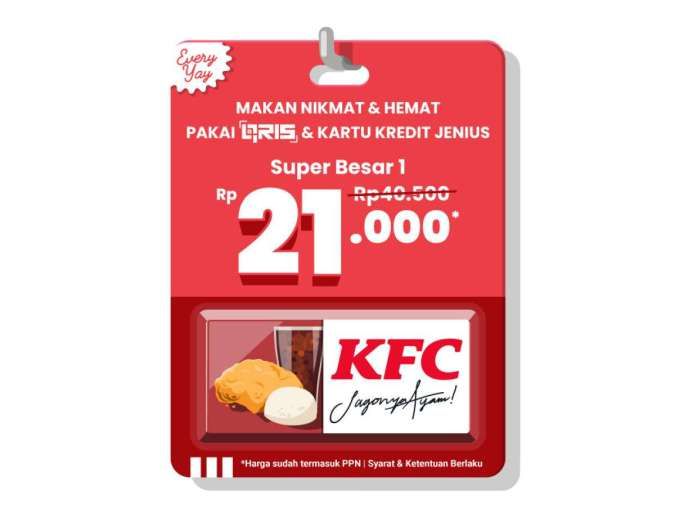 Promo KFC x Jenius Edisi Juli-Agustus 2023, Diskon Super Besar 1 Jadi Rp 21.000