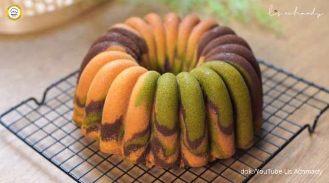 Cuma Pakai Bahan Simple! Ini Resep Bolu Marmer 3 Rasa yang Enak dan Super Empuk