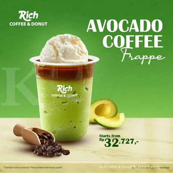 Promo Rich Coffe & Donut dari Richeese Factory, ada menu baru Avocado Coffee Frappe