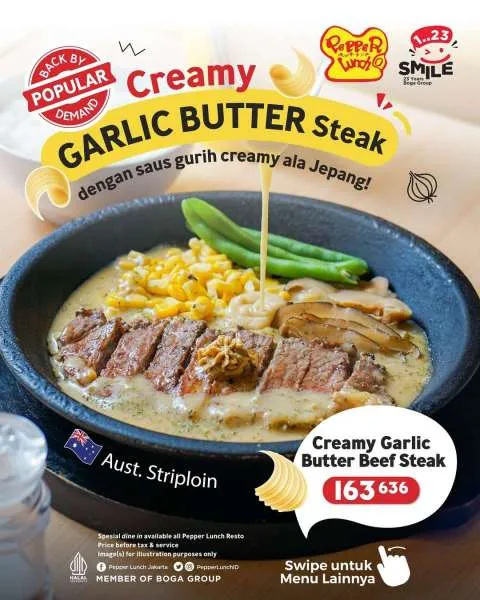 Promo Pepper Lunch Creamy Garlic Butter Beef Steak