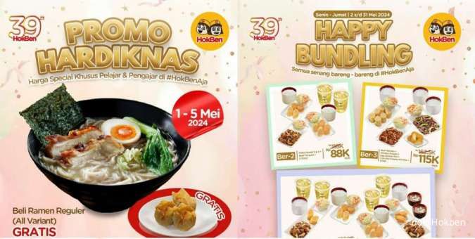 Hokben Promo Hardiknas Mei 2024, Harga Spesial-Gratis Menu untuk Pelajar dan Pengajar