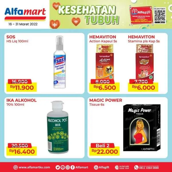 Promo Alfamart Kesehatan Tubuh Periode 16-31 Maret 2022