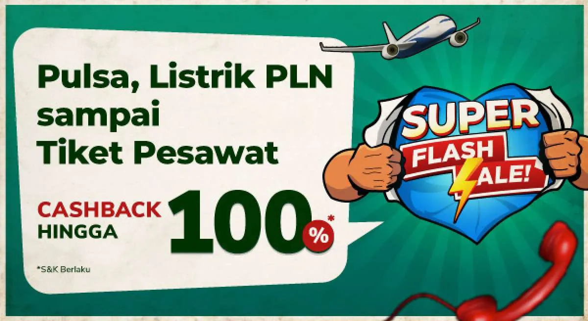 Promo Tokopedia, Dapatkan Cashback 100% Transaksi PLN Hingga Tiket Pesawat