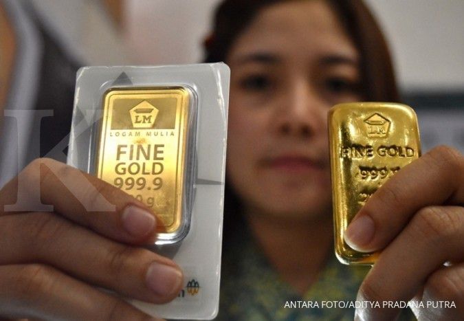 Harga jual emas Antam berbalik turun ke Rp 658.000