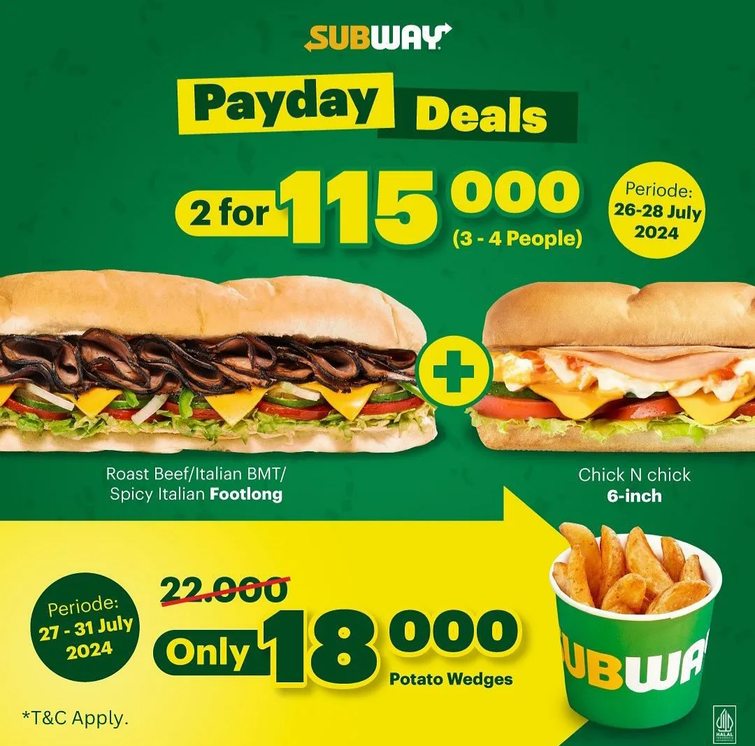 Promo Subway Payday Deals