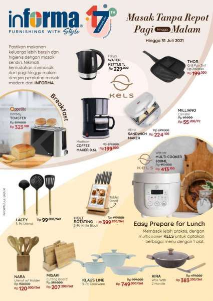 Promo Alat Masak Informa Bulan Juli 2021, dari Pisau Sampai Coffee Maker