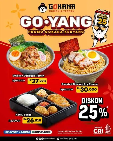 Promo Gokana Kenyang Tiap Tanggal 25 Diskon 25%