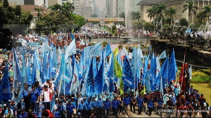 Unjuk rasa buruh berlangsung kondusif