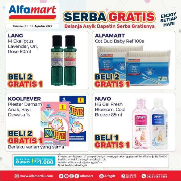 Promo Alfamart 1-15 Agustus 2022, Banyak Produk Beli 1 Gratis 1 dan Beli 2 Gratis 1