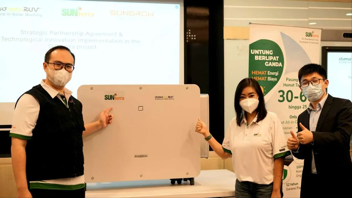 Perluas Bisnis, SUNterra Jalin Kerja Sama dengan Sungrow dan Utomo SolaRUV
