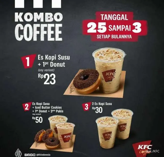 Promo KFC Paket Kombo Coffee, Berlaku Tiap Tanggal 25 sampai 3 setiap bulannya