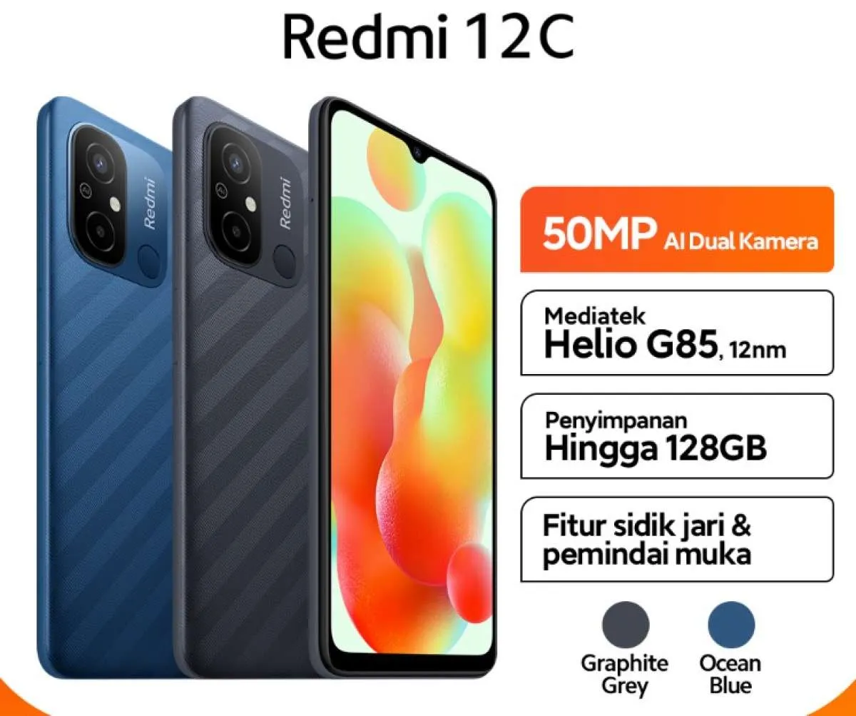Spesifikasi & Harga HP Redmi 12C: Helio G85, Kamera 50MP, RAM 4GB, Rp 1 Jutaan