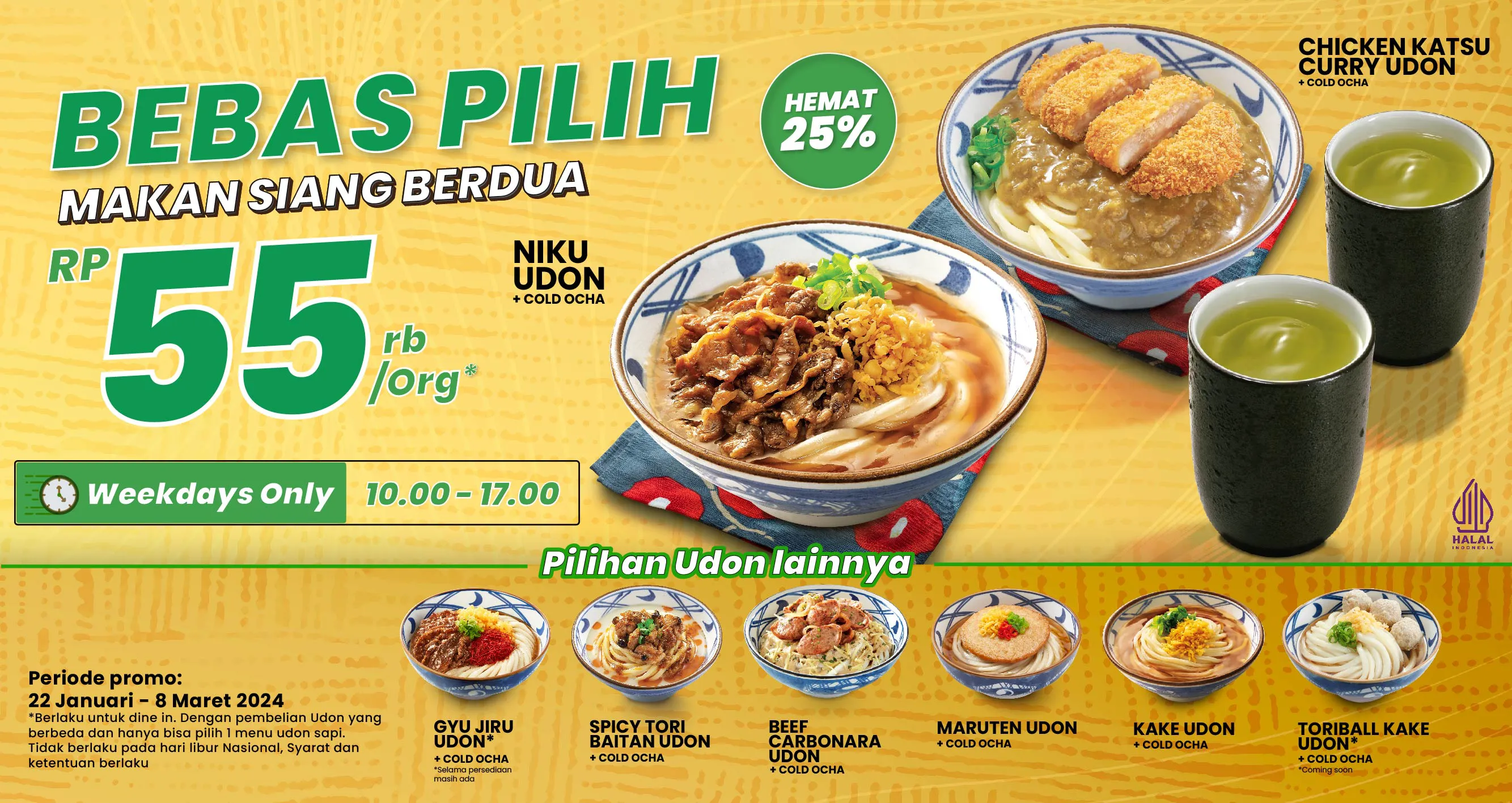 Marugame Udon Rp 55.000 per orang