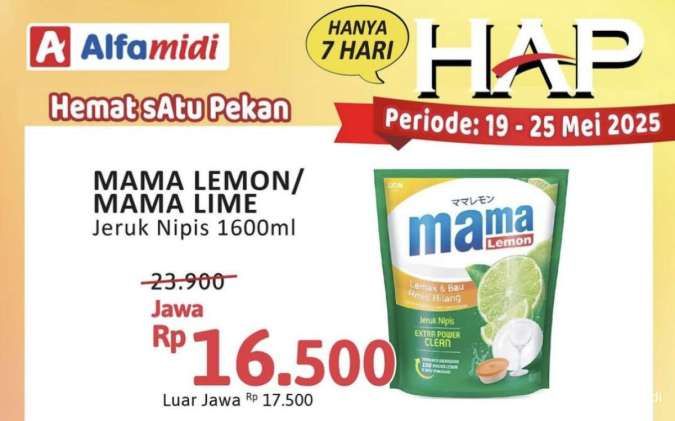 Katalog Promo Alfamidi Hemat Satu Pekan 19-25 Mei 2025, Mama Lemon Harga Spesial!