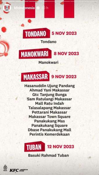 Promo KFC Spesial HUT Kota Terbaru Sampai 12 November 2023