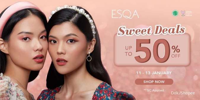 Promo Makeup ESQA Sweet Deals Diskon Hingga 50% Berlaku sampai Hari Ini (13/1)