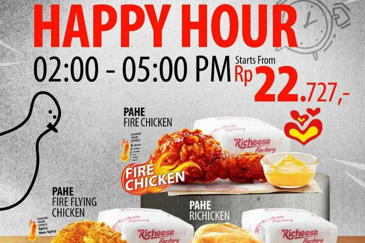 Promo Richeese Terbaru 2022, Serba Hemat 4 Menu Paket Happy Hour di Jam 2-5 Sore