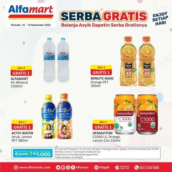Promo Alfamart Serba Gratis Periode 1-15 November 2022
