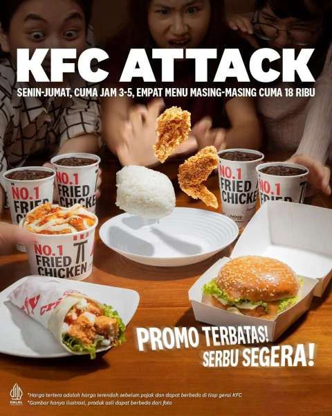 Promo KFC Attack 6 Februari 2023, 4 Pilihan Cuma Rp 18.000-an Mulai Hari Senin