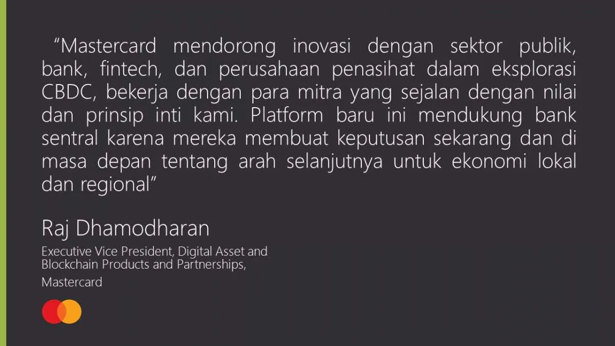 Platform pengujian Central Bank Digital Currencies (CBDC) dari Mastercard 
