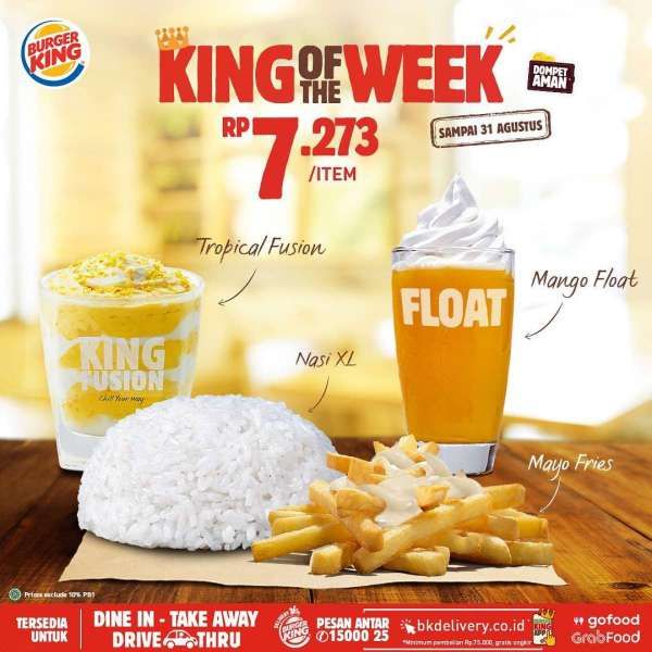 Promo Burger King sampai 31 Agustus 2020