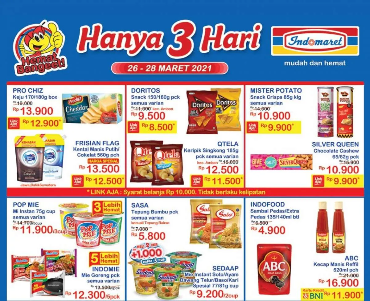 Promo Indomaret Hanya 3 Hari diskonan weekend, 26-28 Maret 2021!