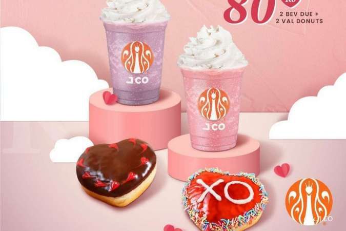 Promo J.CO Valentine 14-15 Februari 2022, Ada Paket 2 Minuman dan 2 Donat Valentine