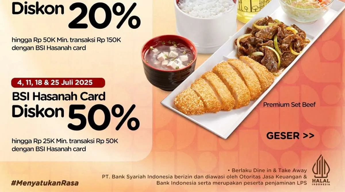 Promo HokBen dengan BNI dan BSI Bulan Juli 2025, Diskon 50% Mulai Besok