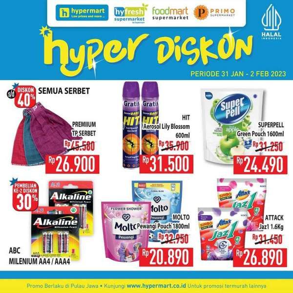 Promo Hypermart 31 Januari-2 Februari 2023, Katalog Hyper Diskon Weekday Terbaru