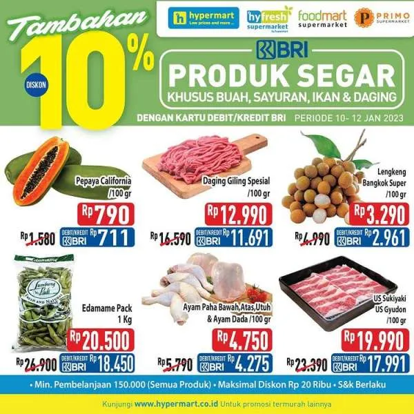 Harga Promo Hypermart 10-12 Januari 2023, Promo Hyper Diskon Weekday