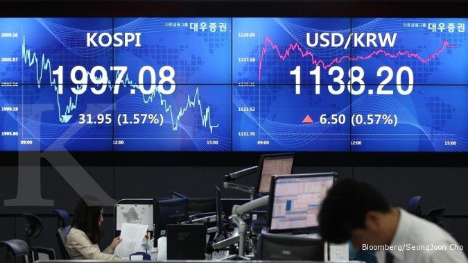 Bursa Asia menuju level terendah dalam sebulan