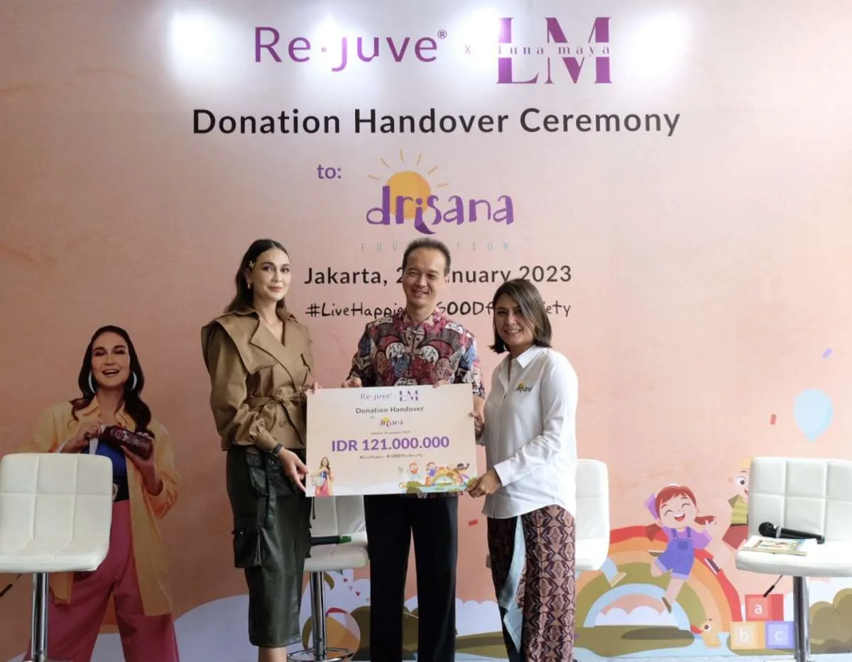 Donasi Hasil Penjualan Paket ReJuve dan Luna Maya Diberikan kepada Yayasan Drisana