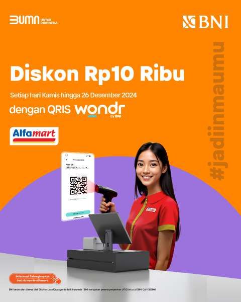 Promo Wondr by BNI di Alfamart Setiap Kamis