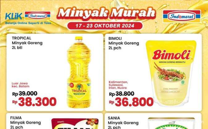 Promo Minyak Goreng Murah di Indomaret Berakhir Besok, Promo Tropical sampai Bimoli