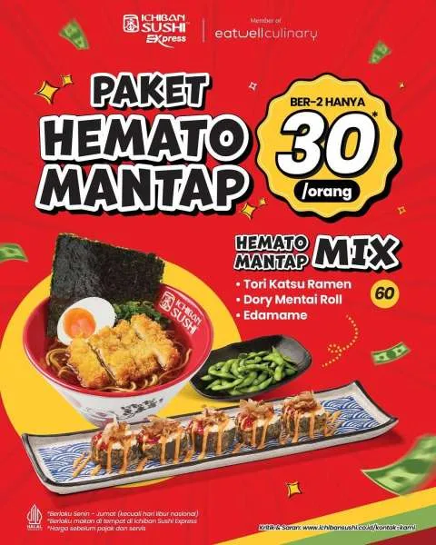 Promo Ichiban Sushi Paket Hemato Mantap Senin-Jumat