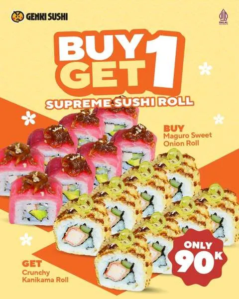 Promo Genki Sushi Buy 1 Get 1 Agustus Maguro Sweet Onion Roll