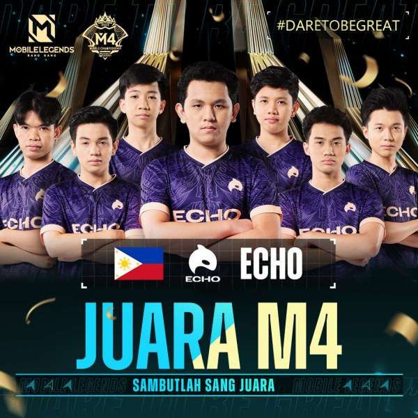 ECHO sebagai juara tim Mobile Legends asal Filipina yang menjadi juara dunia M4 World Championship