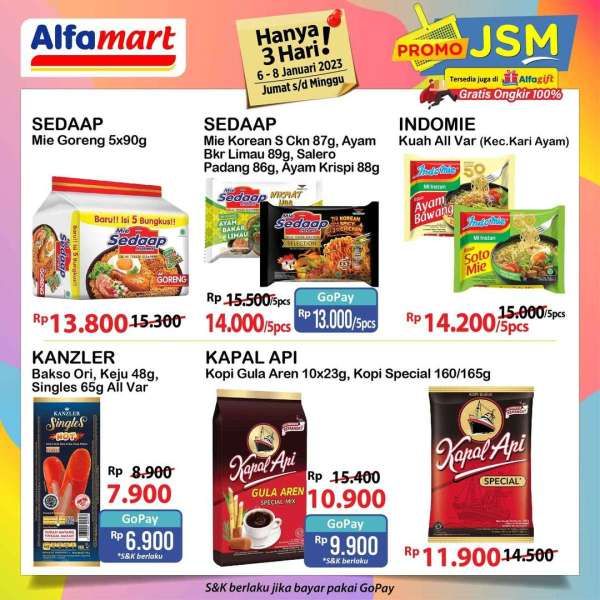 Katalog Harga Promo JSM Alfamart 6-8 Januari 2023