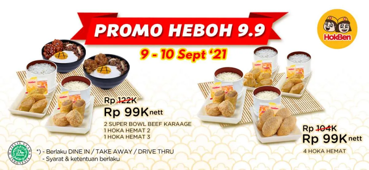 Promo Heboh 9.9 Hokben Masih Berlangsung! 9-10 September 2021 Ada Paket Rp 99.000