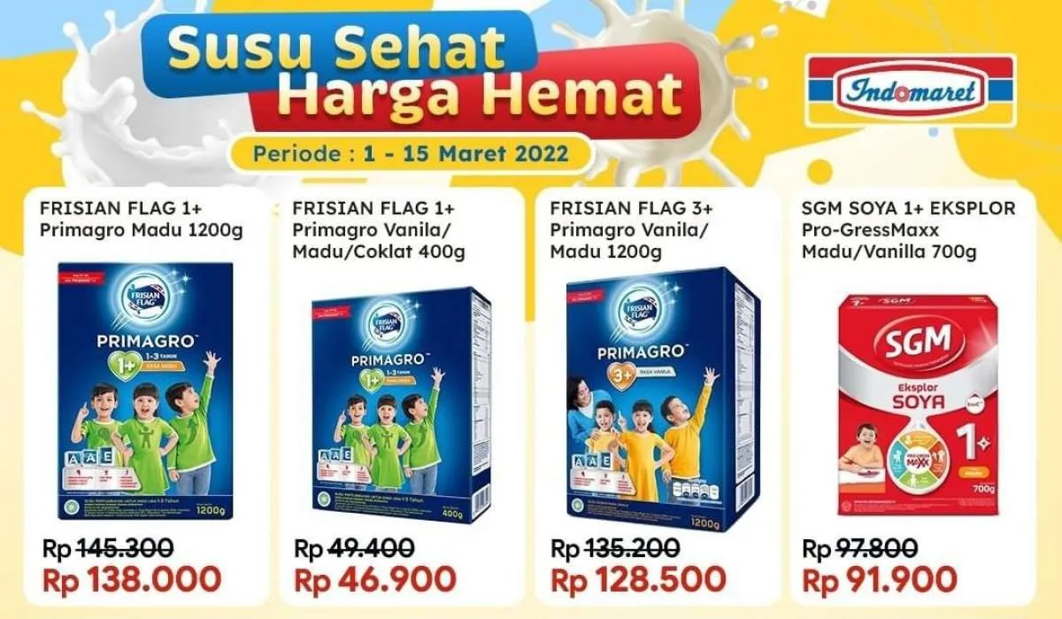 Promo Indomaret Susu Sehat Harga Hemat, Belanja Susu Lebih Murah hingga 15 Maret 2022