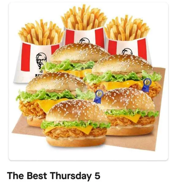Menu Terbaru The Best Thursday 5 dari KFC