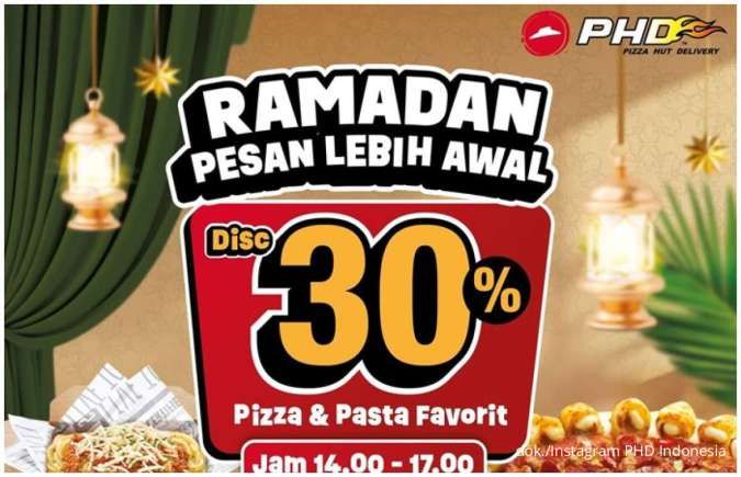 Promo PHD 1-16 Maret 2025 Khusus Jam 14.00-17.00, Diskon 30% Pizza dan Pasta Favorit