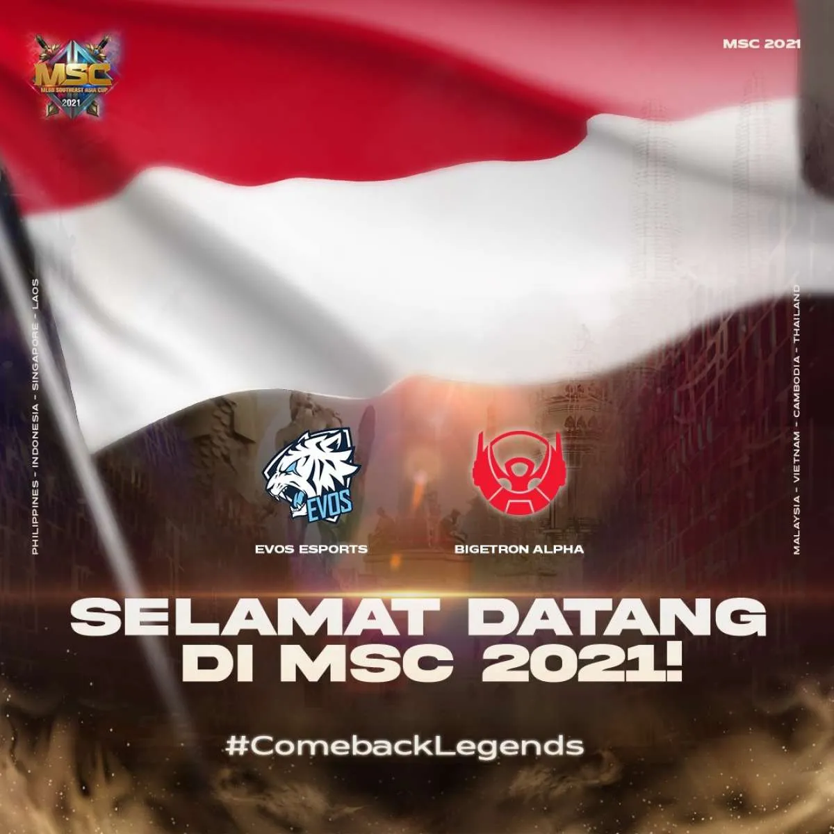 BTR Alpha & Evos Legends wakili Indonesia di MSC 2021, siapa lawannya?