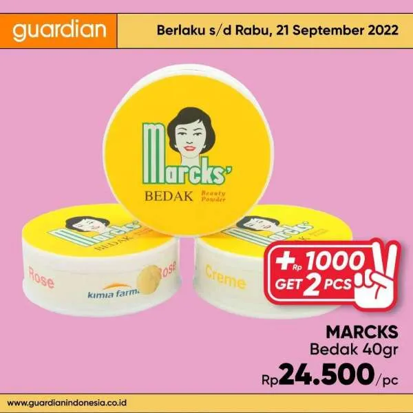 Promo Guardian +1000 Get 2 Pcs Periode 15-21 September 2022