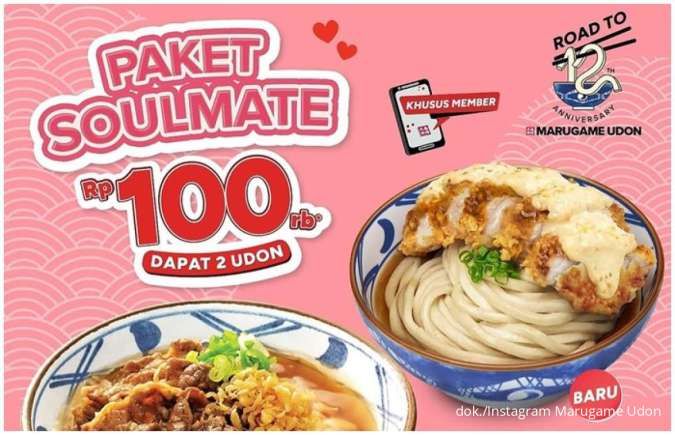 Promo Marugame Udon Paket Soulmate 3-15 Februari 2025, Makan Berdua Cuma Rp 100.000