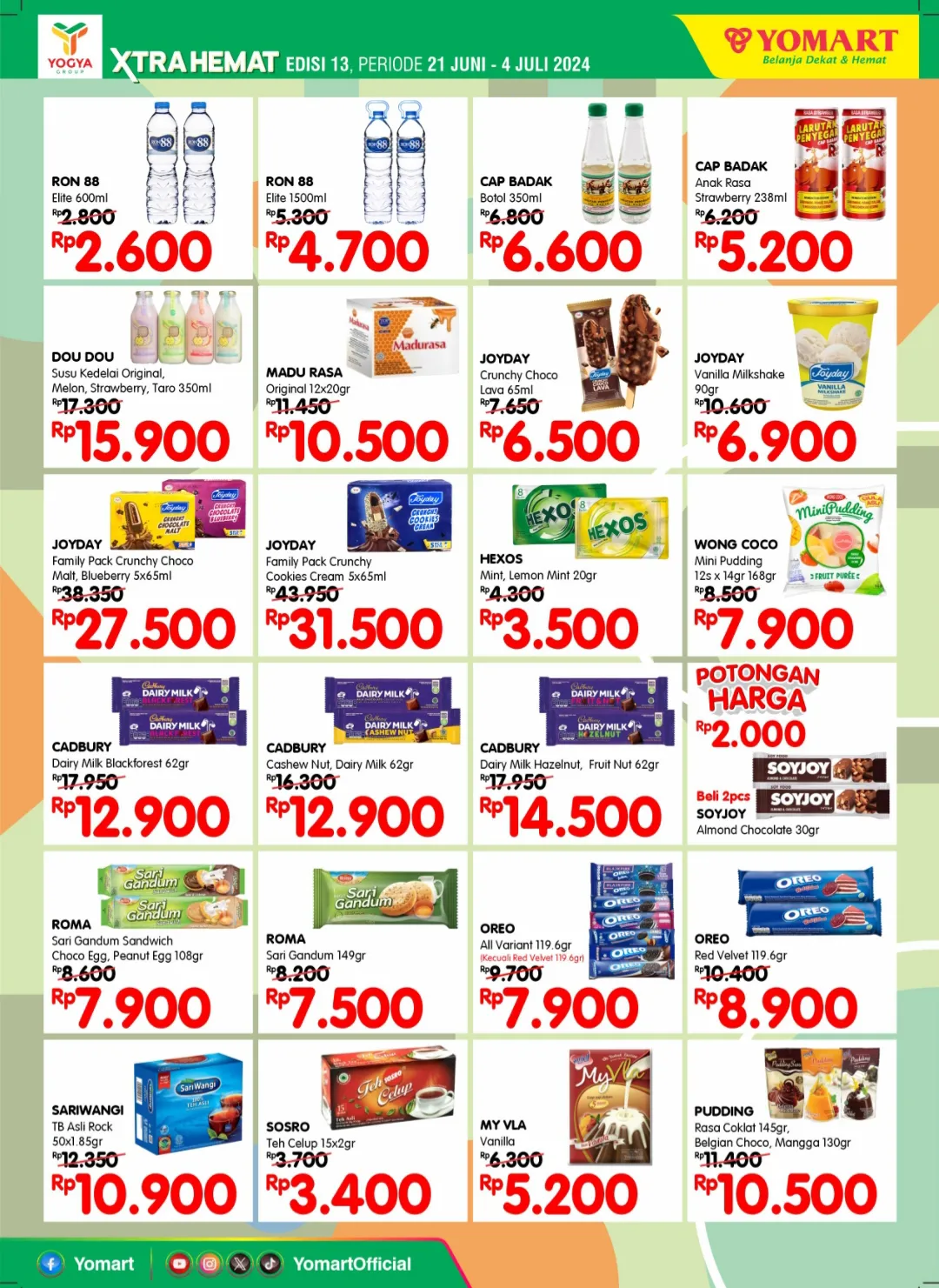 Promo Yomart Xtra Hemat edisi 13 yang berlangsung di tanggal 21 Juni – 4 Juli 2024