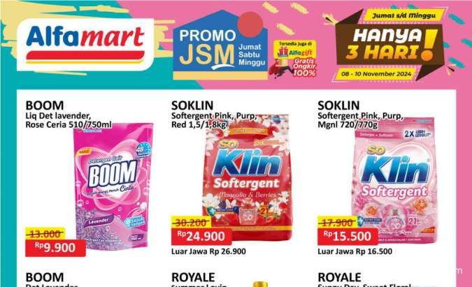 Promo Deterjen dan Sabun Mandi di Superindo, Indomaret-Alfamart dan Tip Top Weekend