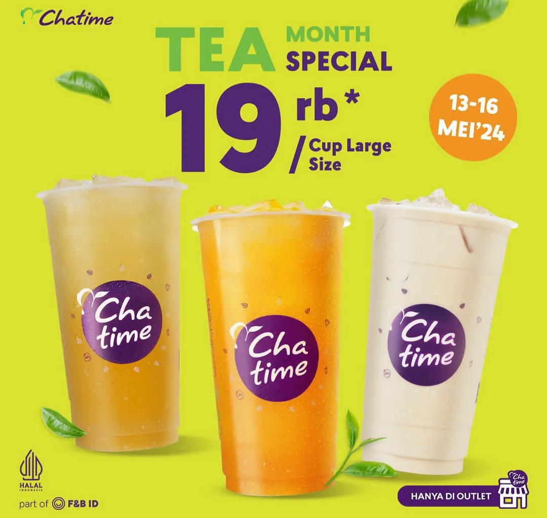 Promo Chatime Tea month special edisi 13-16 Mei 2024